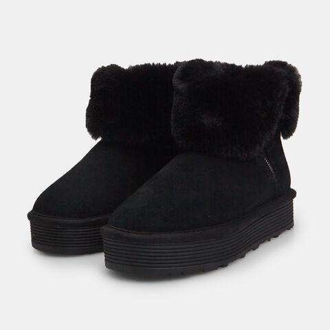 Botines de mujer de invierno con pelo, Negro Botines de mujer de invierno con pelo, Negro